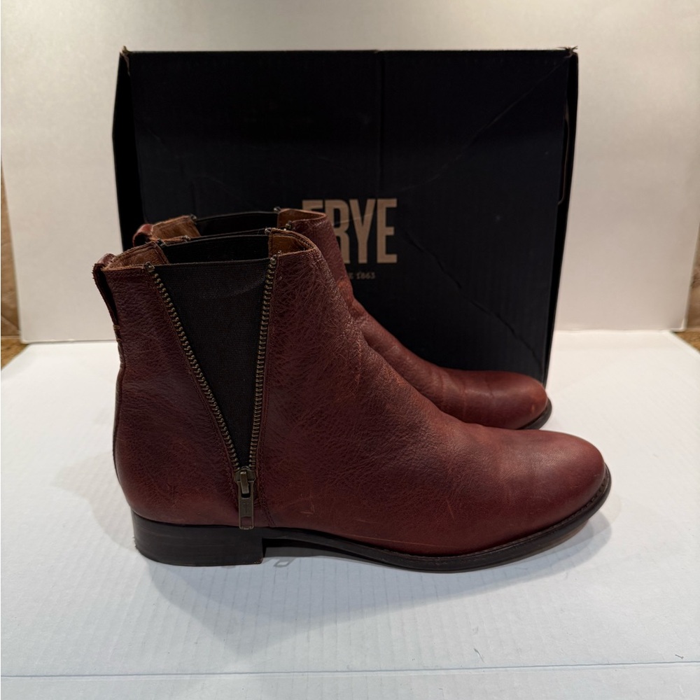 Frye Carly Zip Chelsea Premium Leather Boots